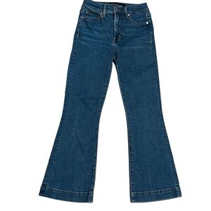 Veronica Beard Carson Ankle Flare Jeans Blue Wash High Rise Size 26 Classic